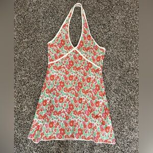 Zara Pink Textured Knit Halter Dress